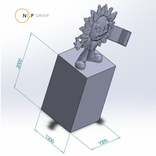 Kích thước mascot hoa hướng dương composite