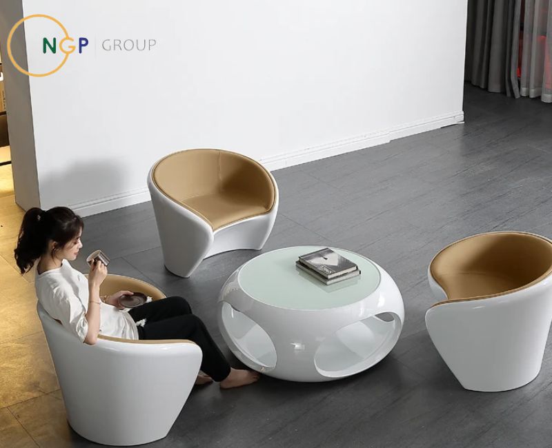 bàn composite kết hợp ghế sofa, bàn composite, gia công bàn ghế composite, nội thất composite