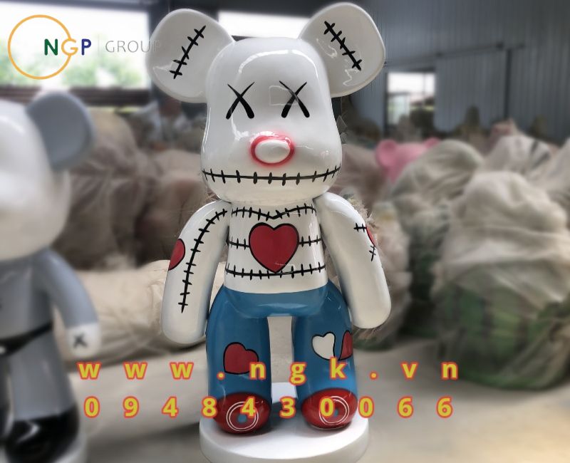 mô hình bear-brick-composite, gia công mô hình composite theo yêu cầu, mô hình con vật composite, mô hình trang trí composite